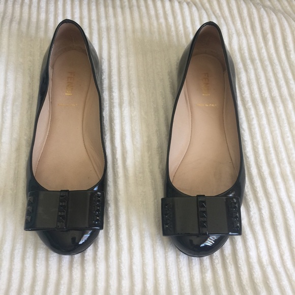 Fendi Shoes - FENDI black rock stud Flats